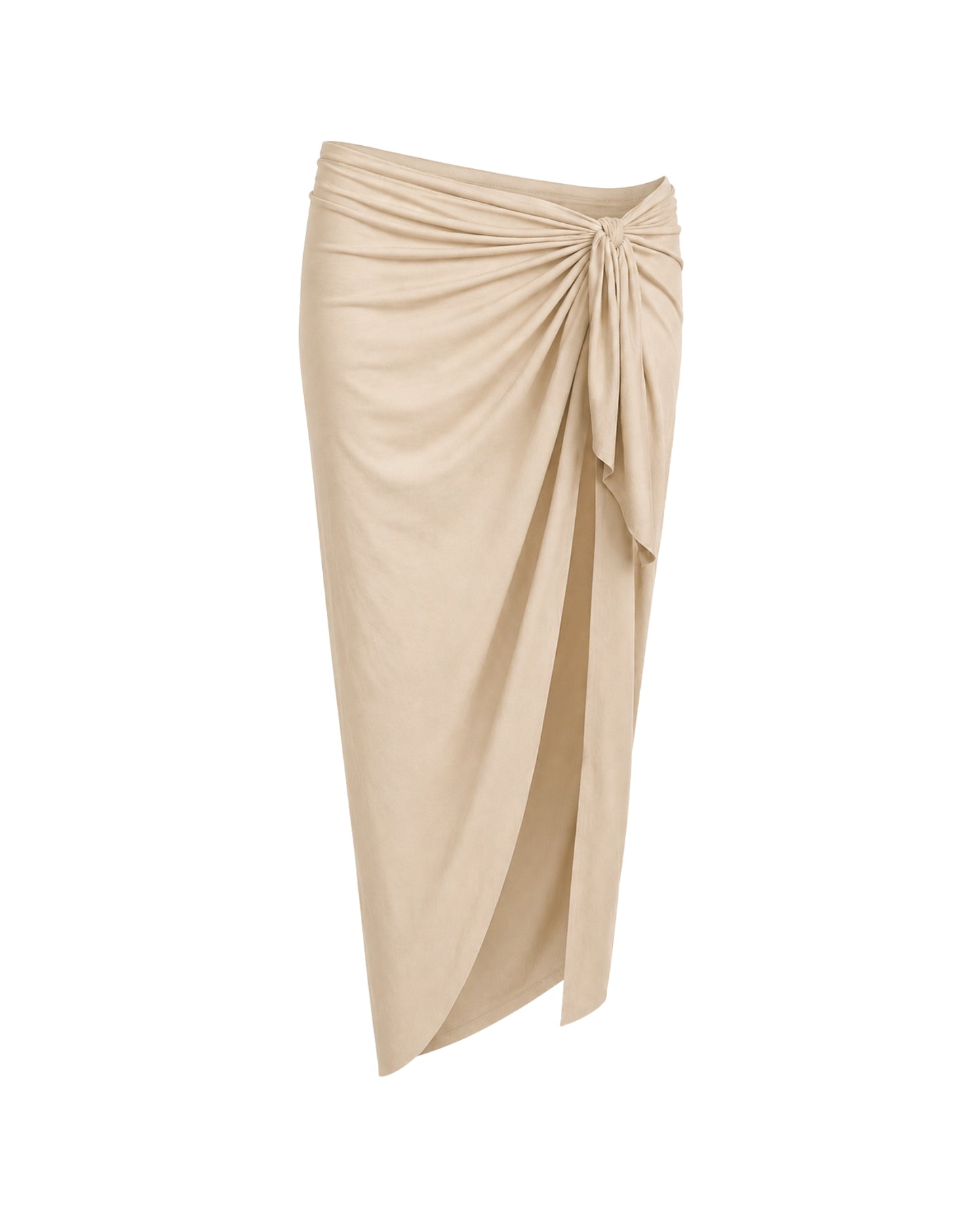 FALDA NUDO LARGA BEIGE