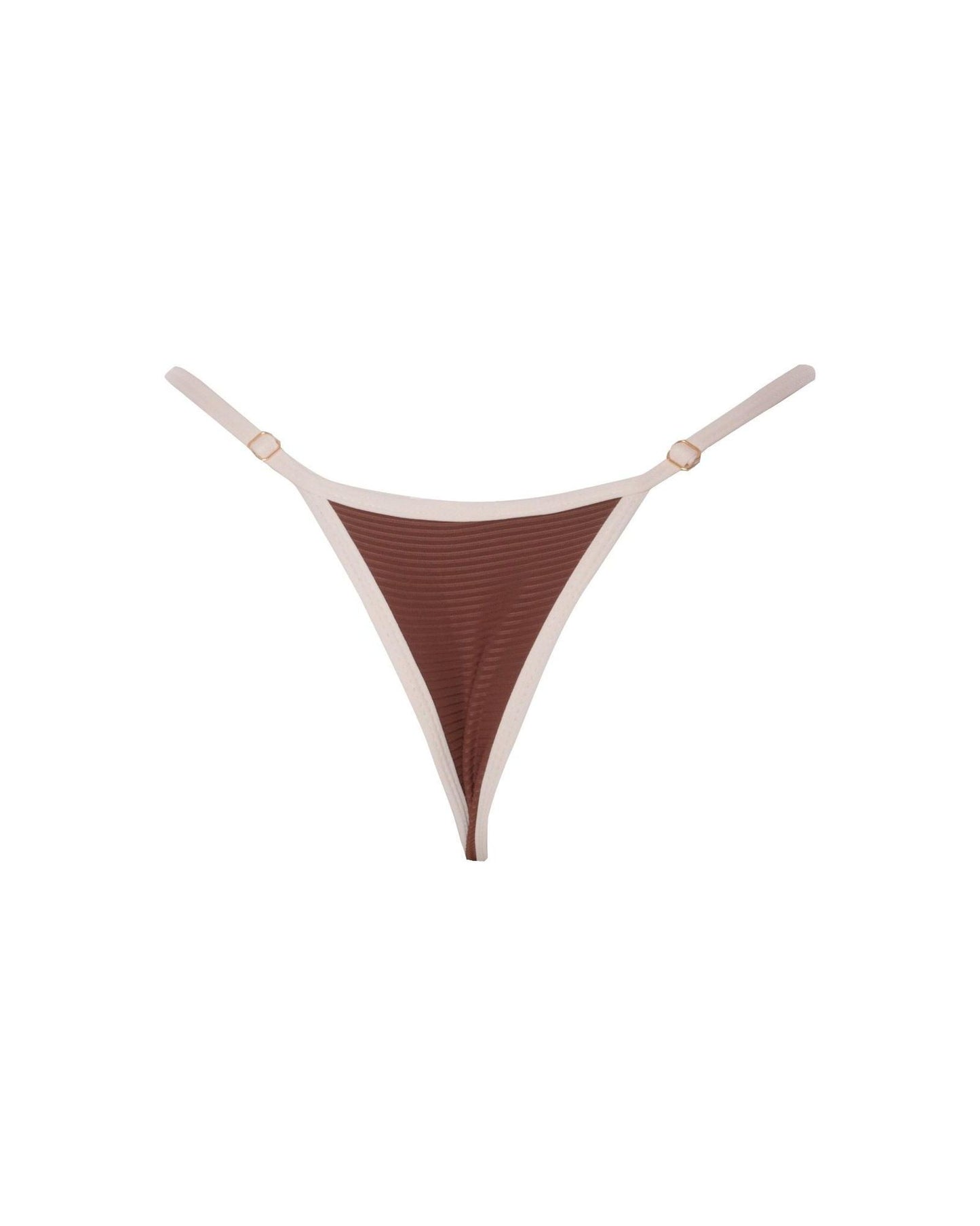 TANGA MINI REG. TEXT. MARRON OFF WHITE