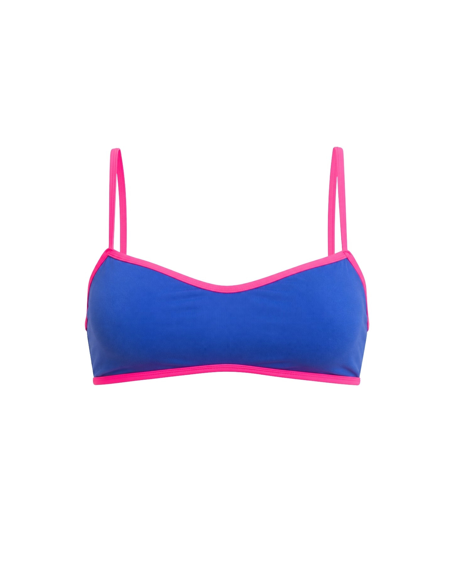 TOP RECTO AZUL Y FUCSIA