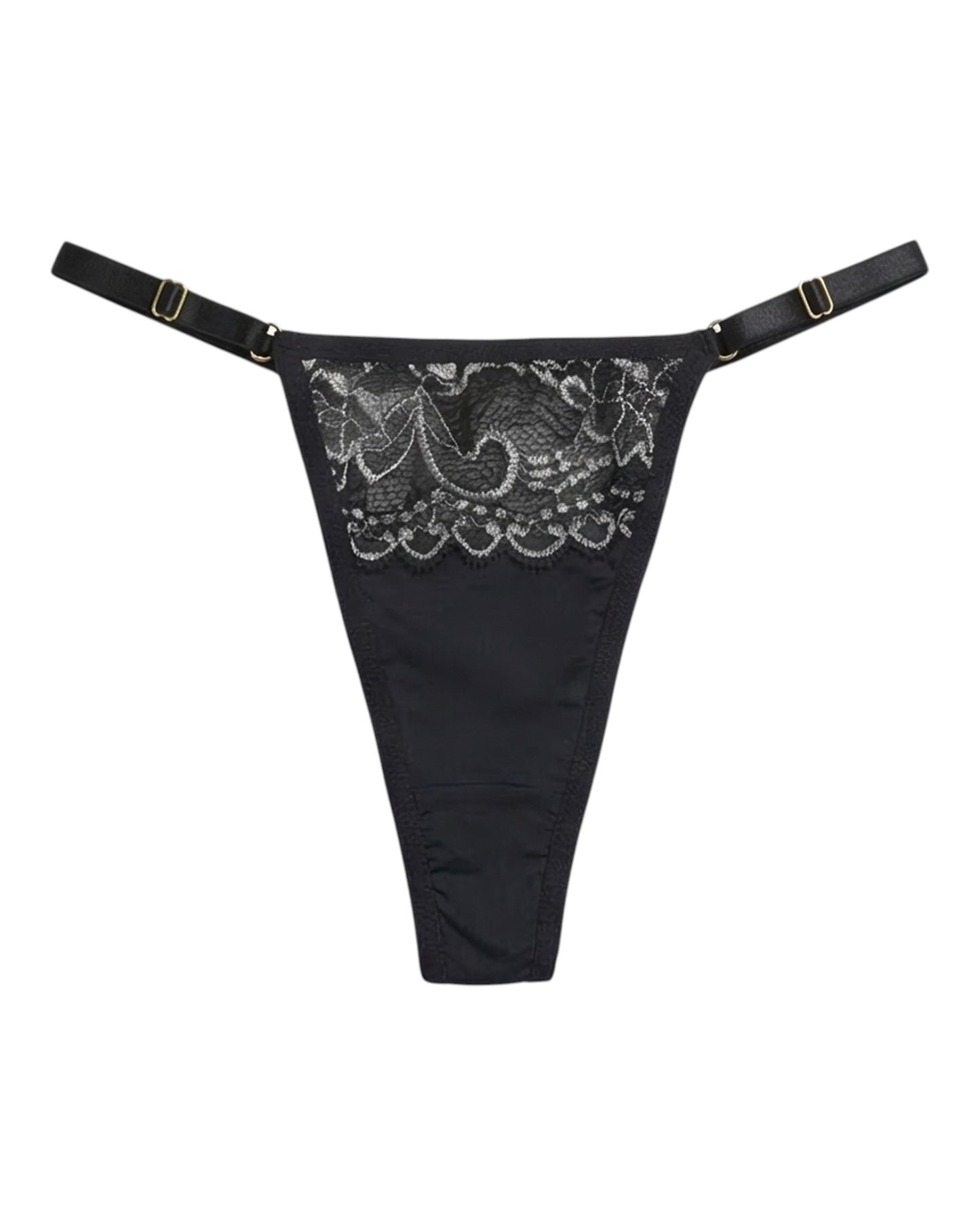 TANGA REG GABRIELA NEGRO Y PLATEADO