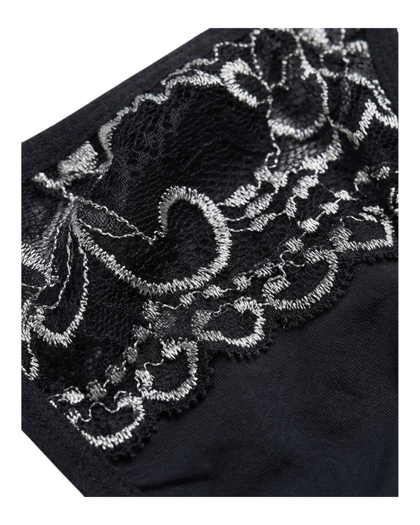 TANGA REG GABRIELA NEGRO Y PLATEADO